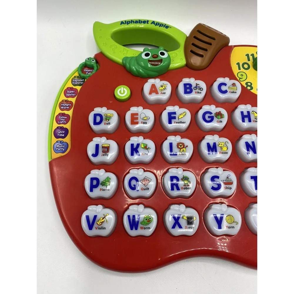 VTECH ALPHABET APPLE‎ Learning Toy ABCs Phonics LIGHTS AND MUSIC! #1390